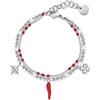 Brosway Bracciale Donna in Acciaio e Cristalli con Simbolo Cornetto/quadrifoglio | Collezione Chant - BAH64