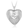 Tuscany Silver Collana con medaglione cuore da 19.5 mm My Angel placcato rodio su catena grumetta regolabile da 46 cm