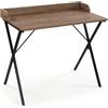 VERSA Scrivania Moderna, Stile Industriale, 79x90x50 cm, Legno Mdf e Metallo, Marrone e Nero