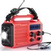 Mesqool Radio Meteo per le Emergenze Esterne delle Famiglie, Portatile AM/FM e Allerta SOS, Alimentazione Solare, Dinamo a Manovella, Torcia, Lampada da Campo, Bussola