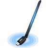 ZHITING Chiavetta Bluetooth 2 in 1 AX900M USB Dual Band 2.4GHz/5GHz con antenna 5DBi, dongle Bluetooth5.4 per PC/computer/laptop, compatibile con Windows 11/10