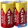VARTA Longlife Max Power Batterie C Baby LR14 (pacco da 2) Batteria alcaline - Made in Germany - ideali per giocattoli e dispositivi di uso quotidiano