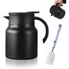 WYYHQO Caraffa Termica con Colino per Il Tè, 1000ml Teiera termica per Caffè con spazzola di pulizia in spugna, Thermos con Filtro in Acciaio inossidabile, Infusore per Tè Rimovibile, per Travel, Casa