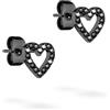 Tamaris Orecchini a forma di cuore - Amazon Exclusive, 0,8 cm, Acciaio inossidabile, Zirconia cubica