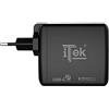 Itek Caricabatteria da Muro da 60W, 6A con 2 Porte USB: 1x Type-C PD, 1x QC3.0, Smart IC