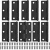 JJWNMLL Cerniere per porta di armadi, 10 pezzi, 75 mm, con 60 viti nere, cerniere interne per mobili di casa, cerniere in legno