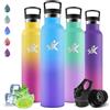 Motswedi Borraccia Termica 1 litro, a Prova di Perdite, Borraccia con Cannuccia, Acciaio Inox, Bottiglia Termica, senza BPA, Borracce Palestra per Ciclismo, Campeggio, Trekking, Azzurro & Viola