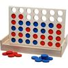FAST WORLD SHOPPING Gioco Forza 4 in Legno, Connect Four Classico da Tavolo con Pedine Rosse e Blu, Gioco di Strategia, Logica e Sfida per Adulti e Famiglia, Passatempo Divertente