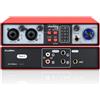 Micfuns Interfaccia Audio USB 2 in 2-out, 32 Bit/384 kHz DSP, Registrazione Scheda Audio Mixer Audio per Home Studio può Collegare Microfono a Condensatore da 48 V, NMX02-RED