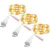 OUSMIN Luci Decorative LED USB Ricaricabili, 2m 20 LED Fairy String Lights, a Batteria per Barattoli, Matrimonio, Centrotavola & Decorazioni Natalizie
