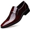 Sprifloral Mocassini da uomo moda stringate in pelle a punta pantofole comode slip-on abito da lavoro appartamenti scarpe da guida traspiranti, Black, 40 2/3 EU