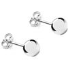 Carissima Orecchini a Perno con Sfera da 4 mm Lucida in Oro Bianco 9 ct