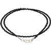 Lebensquelle Plus Collana in pietra naturale 2 mm sfaccettata con chiusura in argento 925 | Collana da 45 cm in pietra naturale - fatta a mano, filigrana ed elegante | Gioielli in cristallo (Tormalina nera (Schorl))