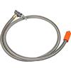 QUARKZMAN Tubo Gonfiatore 100cm M6 Senza Valvola Rilascio 1pc per Auto | Acciaio Inossidabile, Tono Argento, Per Camion Moto Biciclette, Max 300psi, Solo Per Stelo Filettatura Fine 0.305x32TPI