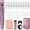 Biomaser Macchina wireless semi-permanente trucco macchina kit 1000 mAh batteria con 10 pezzi cartucce aghi per sopracciglia labbra eyeliner ombre polvere sopracciglia microshading accessori (S20-1)