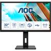 AOC P2 Q32P2 Monitor 31.5" 2K Ultra HD IPS LED 75Hz HDMI DisplayPort Nero