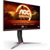 AOC Gaming 24G2ZE - Monitor FHD da 24 pollici, 240 Hz, 0,5 ms, FreeSync Premium (1920x1080, HDMI, DisplayPort), colore nero/rosso