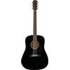 Fender CD-60S Chitarra Acustica Dreadnought, Nera, Tastiera in Noce, Manico Confortevole, Suono Bilanciato, Include Lezioni Virtuali Gratuite