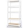 Scaffale 5 Ripiani Acciaio e MDF 5mm Dimensioni 90x40x h.180 Bianco