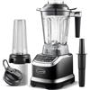 AMZCHEF Frullatore Professionale Mescola in Due Modi - Frullatore Tritatutto Multifunzione - 1200W Blender Elettrico a 6 Lame in 3D - Smoothie Maker da Abbinare a Bottiglie da 1,85 l e 600 ml - Nero