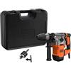 BLACK+DECKER Trapano a percussione SDS+, motore da 1250 W, funzionalità a 3 modalità, forza d'urto di 3,5 J, include punte e scalpello, BEHS03K-QS