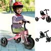 HOMCOM Triciclo per bambini HOMCOM + 18m con ruota di sicurezza per campanello parafango - Black