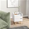 HOMCOM Comodino multiuso Homcom con 2 cassetti spaziali gambe rialzate -