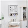 kleankin Armadio da bagno a specchio da parete Kleankin con armadio a 3 livelli a 2 ante per armadio a muro -