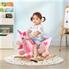 Homcom Cavallo a bilanciere a forma di unicorno per neonati 65X35X45 cm Rosa -