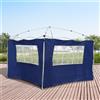 Outsunny Outrsunny 2 pareti laterali 2x3m con finestre per tenda 3x3 3x6 3x9 blu -
