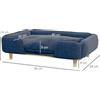 PawHut Divano Pawhut per cani di taglia grande con cuscino lavabile 96X66X24 cm Blu