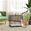 PawHut Gabbia per cani Pawhut con cuscino vassoio rimovibile 60X40X50 cm Nero e Beige