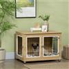PawHut Gabbia per cani Pawhut con cuscino lavabile Struttura in acciaio 90X58X65 cm Rovere