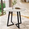 Rosahqnda Tavolo da pranzo rotondo Tavolo da cucina Tavolo da pranzo unico in metallo Rher dal design moderno in marmo Adatto per sala da pranzo - Gold