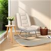 ROSAHQNDA Sedia a dondolo moderna con schienale regolabile, sedia imbottita in spugna pesante, per soggiorno, sala lettura, balcone - Beige B