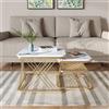 Rosahqnda set tavolino set tavoli impilabili moderni tavolini in marmo set tavoli divani tavoli in metallo - Oro