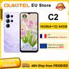 OUKITEL C2 Smartphone Android 14 4 GB + 12 GB di espansione RAM 64 GB ROM 6,52 "HD + 5000 mAh 13 MP 60 Hz Telefono OTG Dual SIM GPS Cellulare - Black