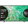 Samsung Smart TV 43" UE43DU8070UXZT, Crystal UHD 4K, 4K Upscaling, Airslim Design, DVBT-2, Q-Symphony & Adaptive Sound, Integrato con Bixby, comp con Alexa e Google Assistant, Black 2024 [Classe di -