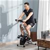 Homcom Cyclette pieghevole con schienale, cyclette con 8 livelli di resistenza magnetica, volano, schermo LCD, cardiofrequenzimetro, sella regolabile, carico 110 kg per risparmiare spazio in casa - Gray