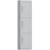 HOMCOM Armadio per Ufficio in Acciaio a 3 Porte Indipendenti con Serratura e 2 Chiavi, 45x38x180 cm, Grigio Chiaro | Aosom Italy