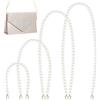 JJUNW 4 catene per borsa con perle - catena per borsa con perline di perle, manico corto e lungo, tracolla per borsa a tracolla con fibbia in metallo