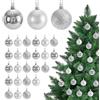KASESSS 24 Pezzi Palline di Natale Argento, 3cm Palline Albero di Natale Argento, Palle Natalizie in Plastica, Palle di Natalizie per Feste di Nozze Decorazioni Festa Casa Cortile Giardino