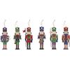 EASY LIFE Nutcracker Schiaccianoci Set 6 Decorazioni Appendini per Albero di Natale Porcellana