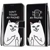 Mo-Somnus Cover per Samsung Galaxy A8 2018/A530F, Custodia in PU Pelle Magnetica Libro Flip Caso Antiurto Portafoglio [Supporto Stand] con Porta Carte e Cinturino da Polso Wallet Case (Gatto 5)