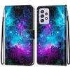 Mo-Somnus Cover per Samsung Galaxy A52 5G, Custodia in PU Pelle Magnetica Libro Flip Caso Antiurto Portafoglio [Supporto Stand] con Porta Carte e Cinturino da Polso Wallet Case (Cielo Stellato)