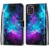 Mo-Somnus Cover per Samsung Galaxy A31, Custodia in PU Pelle Magnetica Libro Flip Caso Antiurto Portafoglio [Supporto Stand] con Porta Carte e Cinturino da Polso Wallet Case (Cielo Stellato)