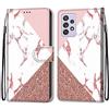 Mo-Somnus Cover per Samsung Galaxy A52 5G, Custodia in PU Pelle Magnetica Libro Flip Caso Antiurto Portafoglio [Supporto Stand] con Porta Carte e Cinturino da Polso Wallet Case (Marmo)