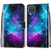 Mo-Somnus Cover per Samsung Galaxy A12 / M12, Custodia in PU Pelle Magnetica Libro Flip Caso Antiurto Portafoglio [Supporto Stand] con Porta Carte e Cinturino da Polso Wallet Case (Cielo Stellato)