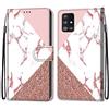 Mo-Somnus Cover per Samsung Galaxy A51 5G, Custodia in PU Pelle Magnetica Libro Flip Caso Antiurto Portafoglio [Supporto Stand] con Porta Carte e Cinturino da Polso Wallet Case (Marmo)