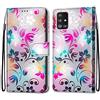 Mo-Somnus Cover per Samsung Galaxy A51 5G, Custodia in PU Pelle Magnetica Libro Flip Caso Antiurto Portafoglio [Supporto Stand] con Porta Carte e Cinturino da Polso Wallet Case (Fiore 1)